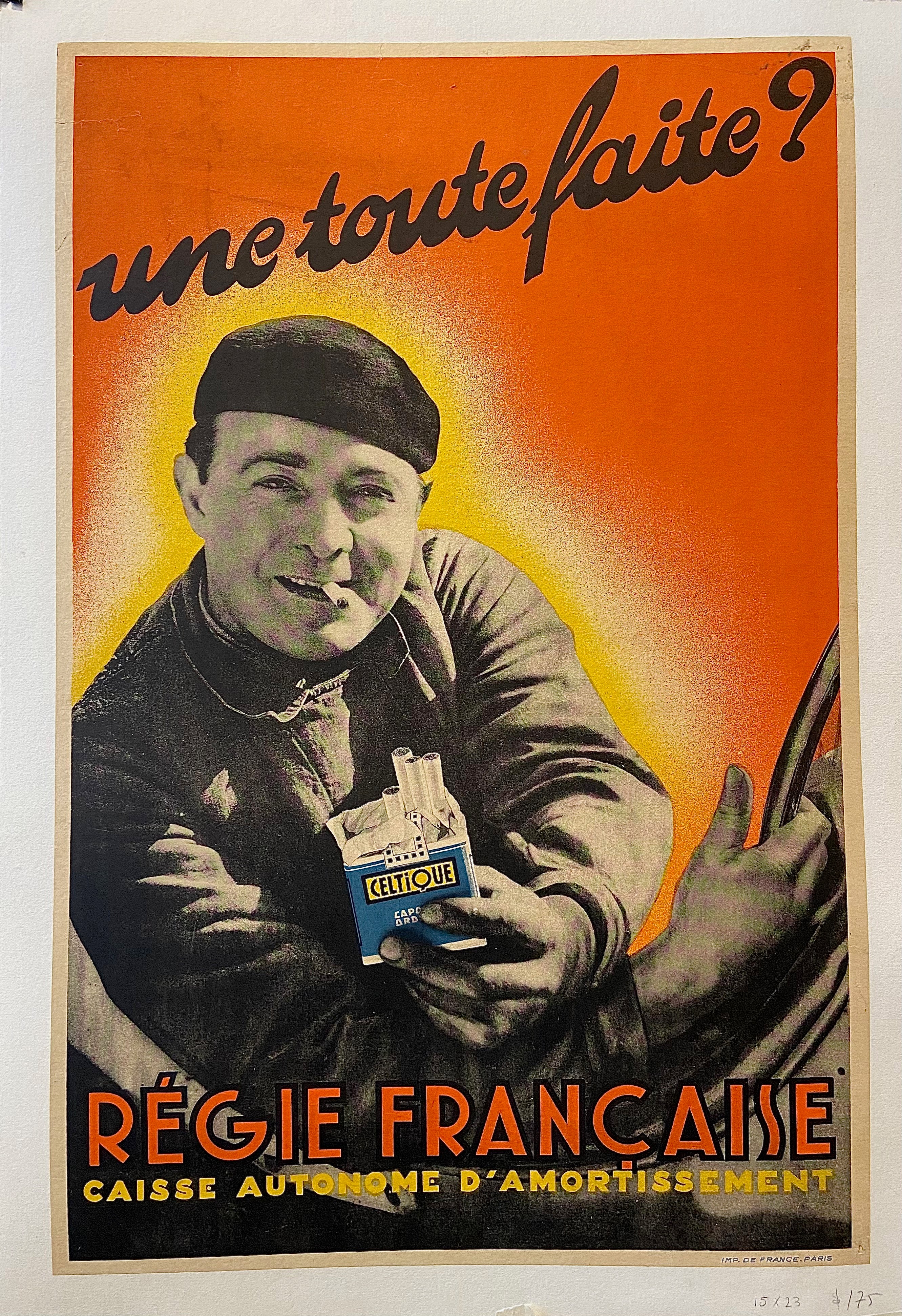 Poster of a man offering a cigarette
