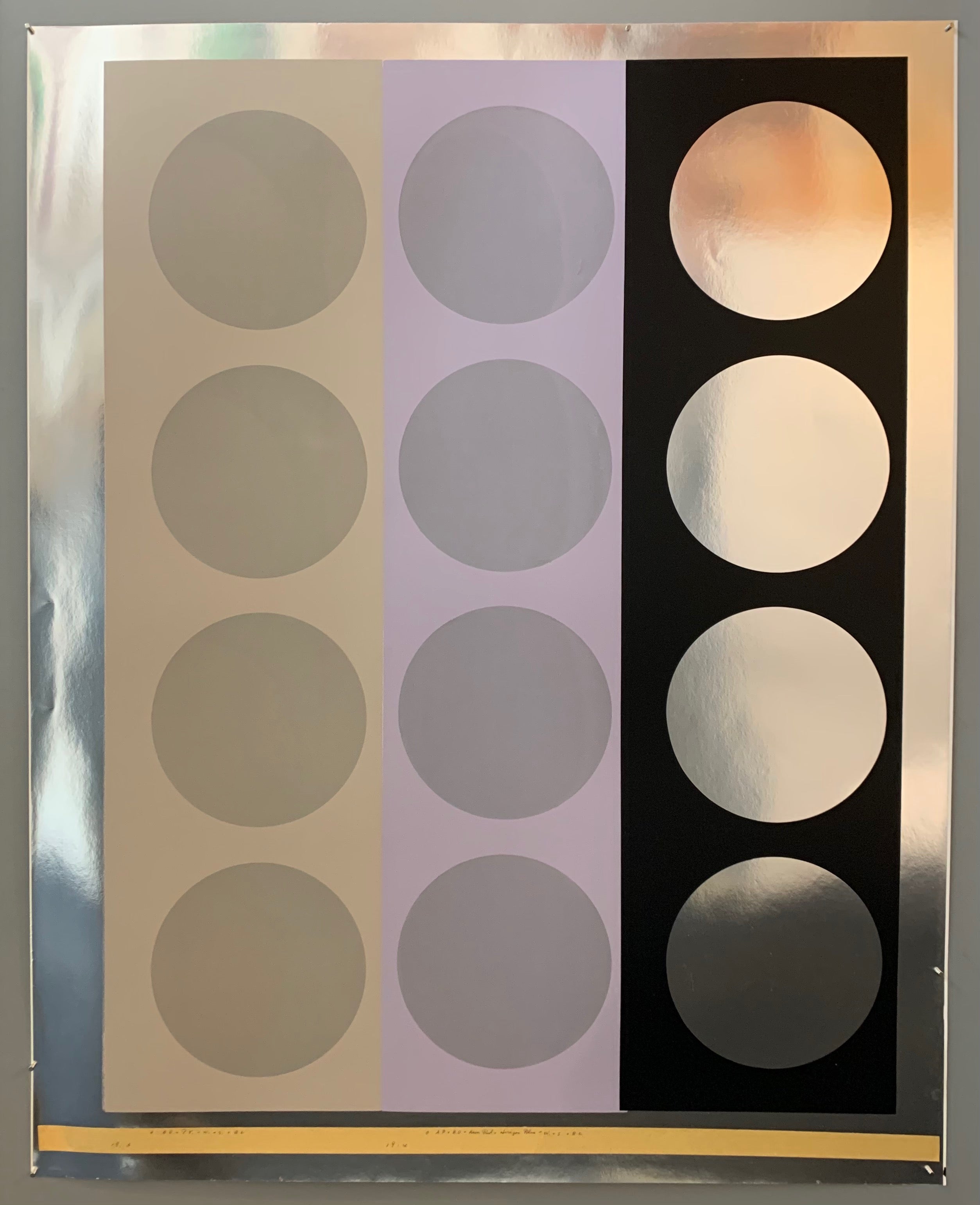 Three panels of circles