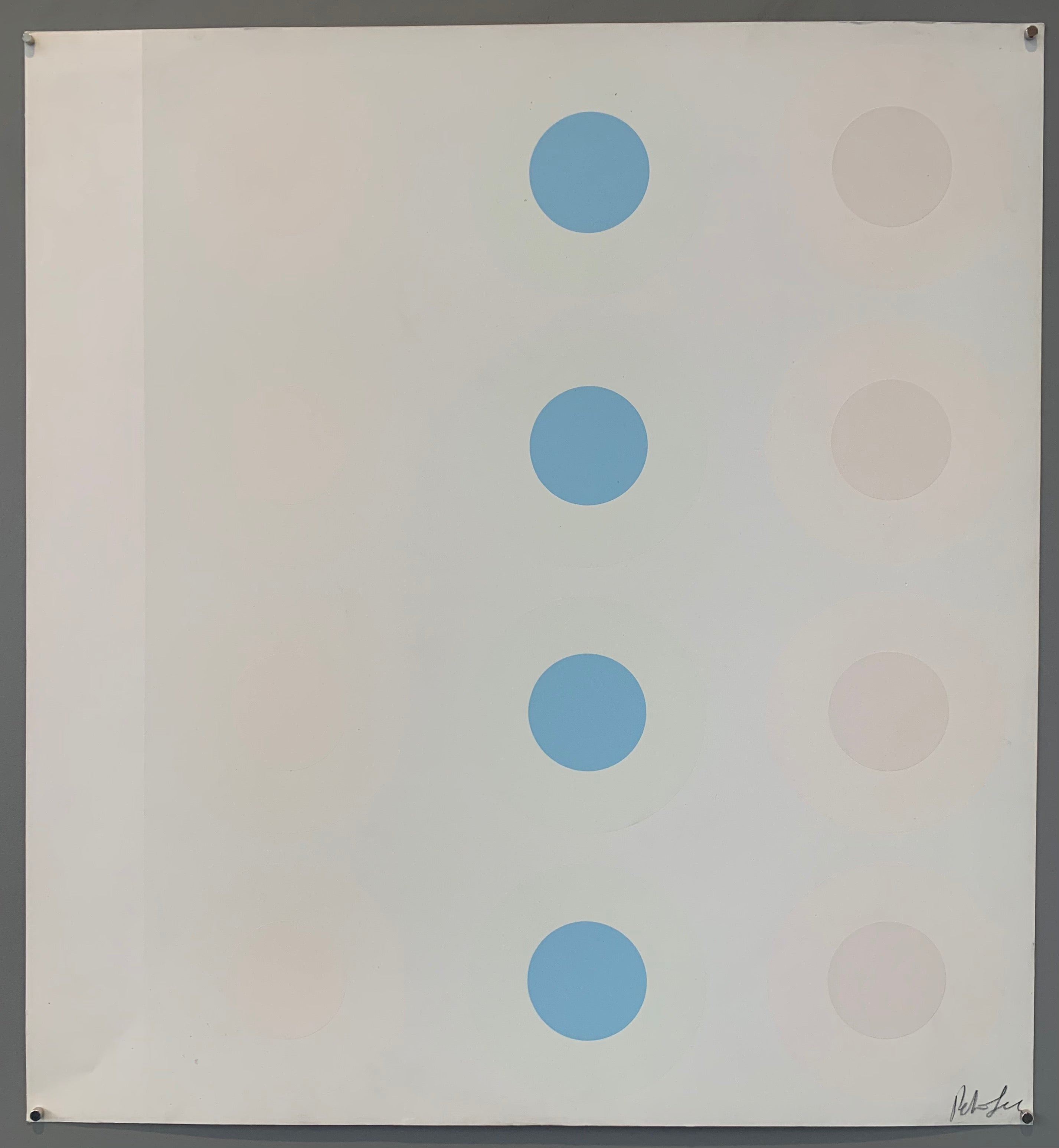 Three rows of white targets