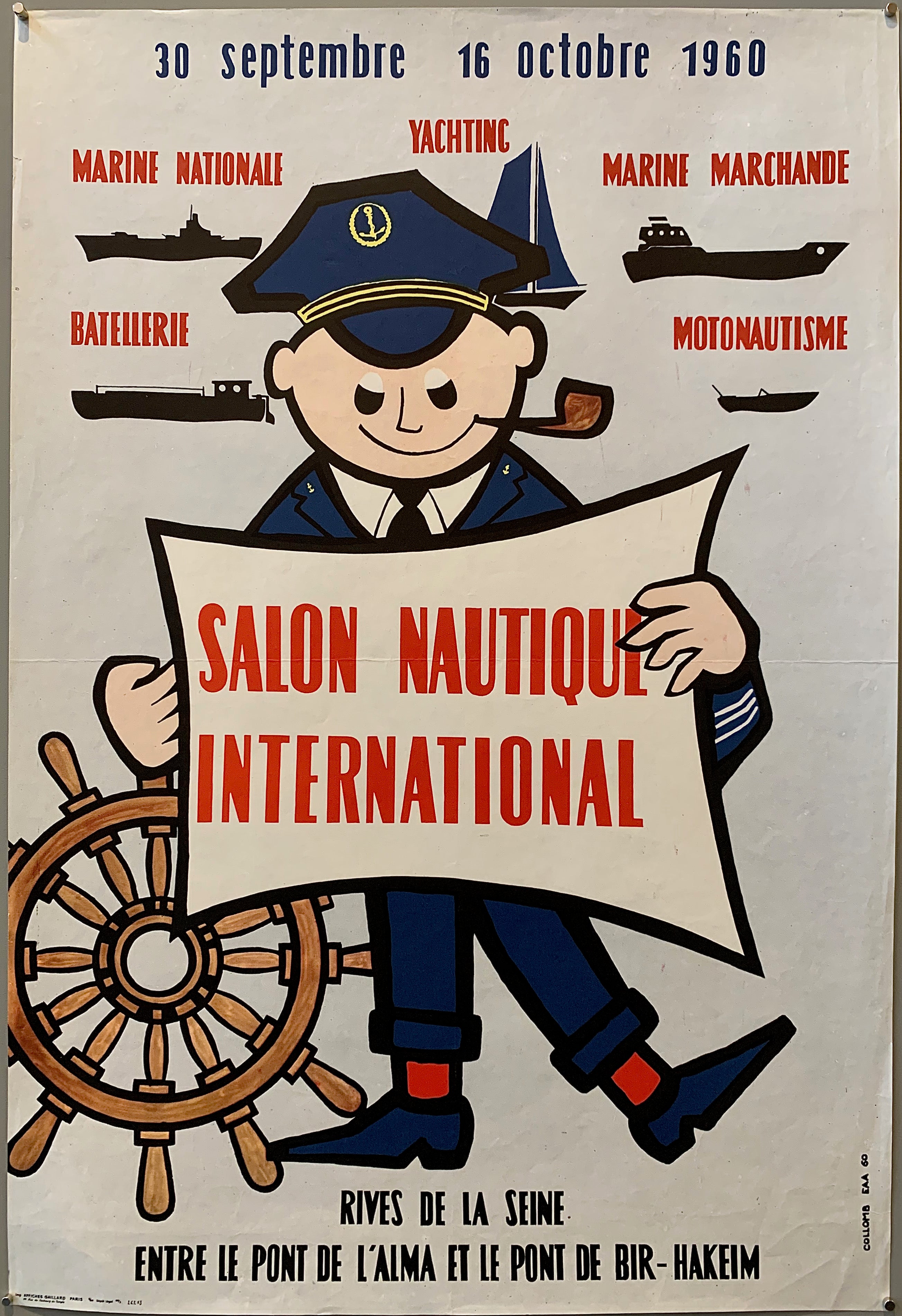 Poster of a cartoon boat captain