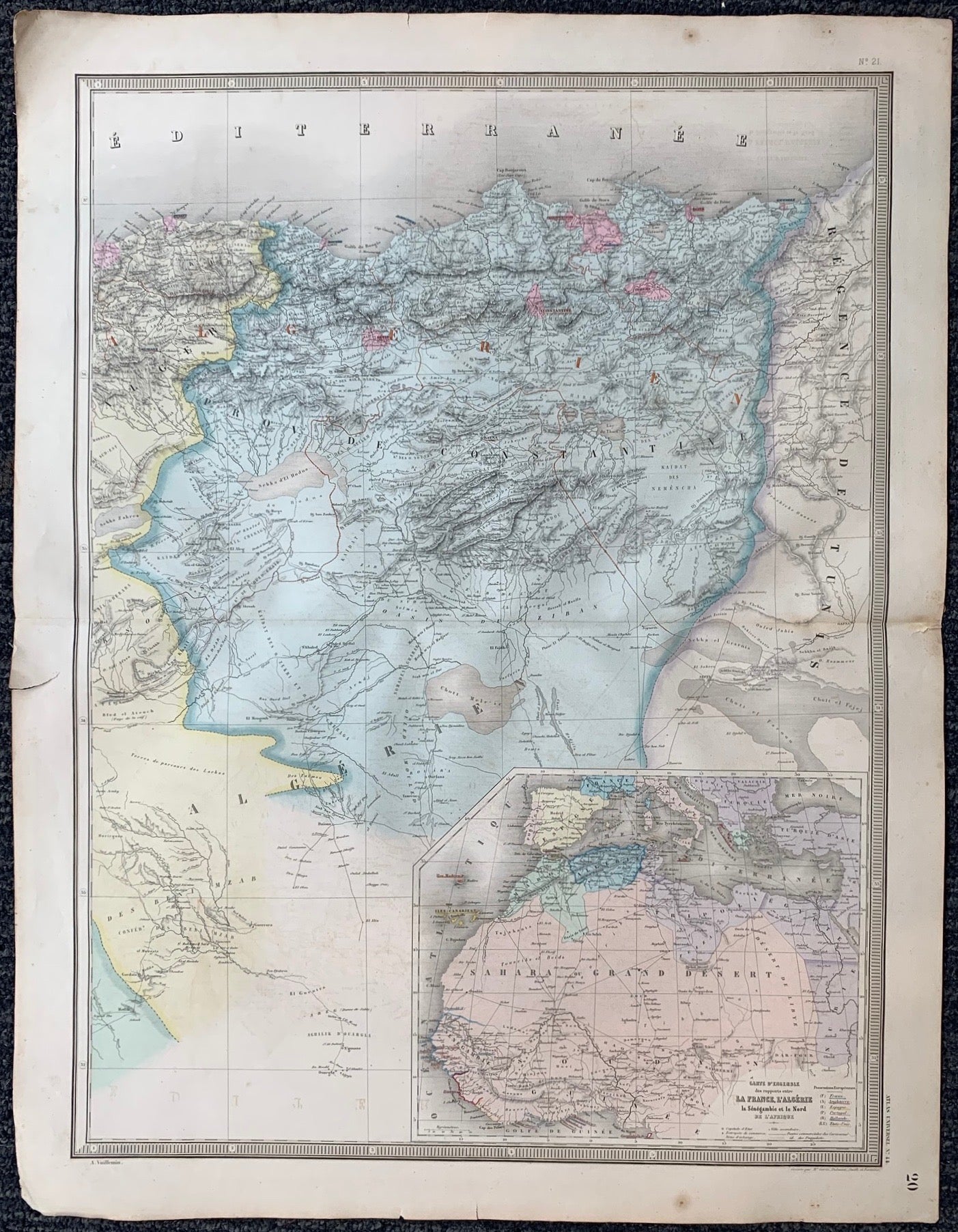 Carte D'Ensemble des Rapports entre la France, L'Algerie la Senegambie et le Nord de L'Afrique