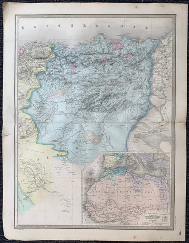 Link to  Carte D'Ensemble des Rapports entre la France, L'Algerie la Senegambie et le Nord de L'Afrique1860  Product