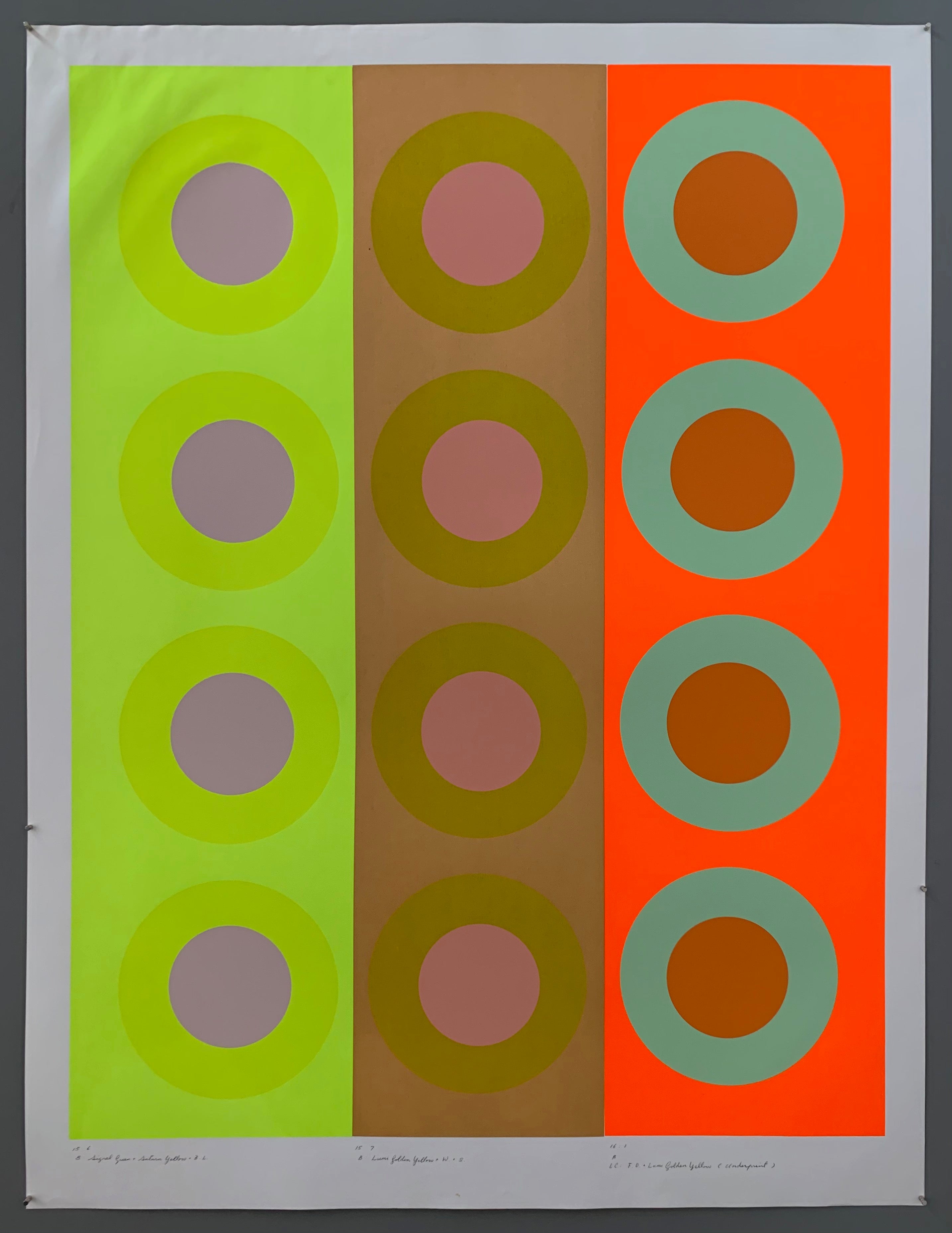 Three rows of targets