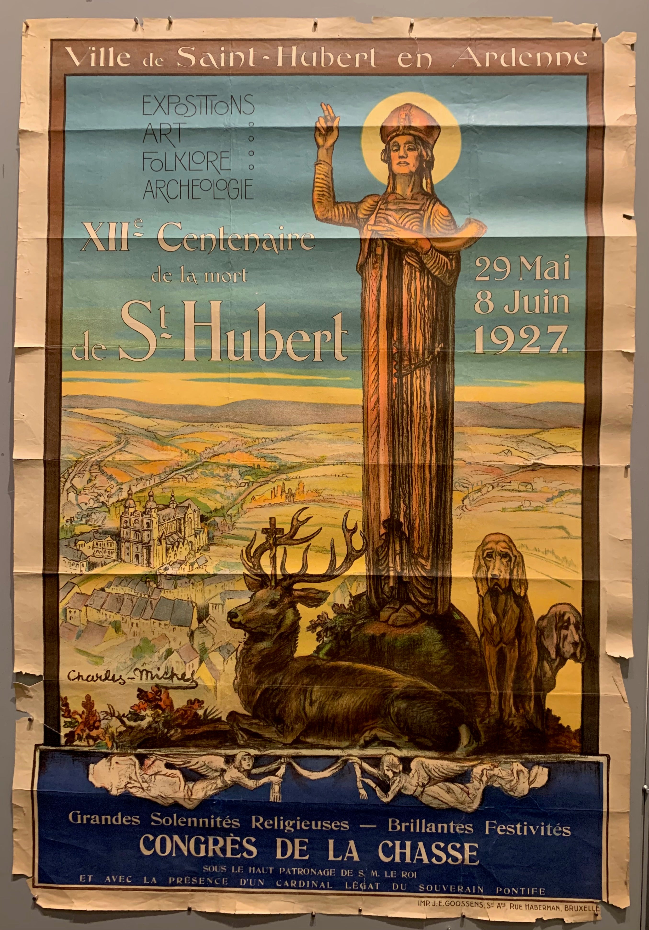 XIIe Centenaire de la Mort de St. Hubert Poster