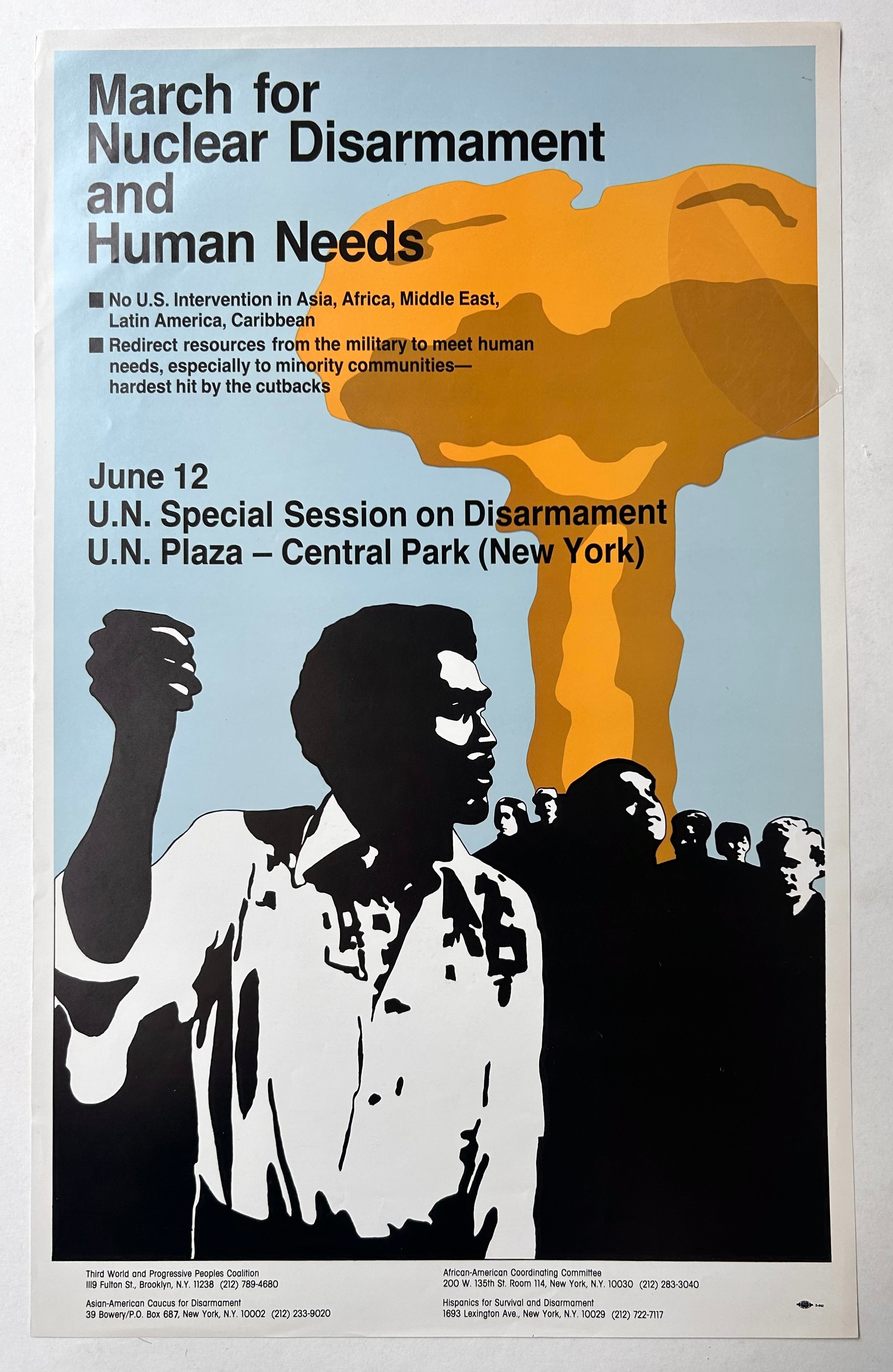 March For Nuclear Disarmament and Human Needs Poster