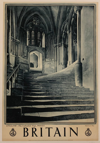 Link to  Britain: "England - The Cathedral Steps, Wells"✓Great Britain, C. 1950  Product