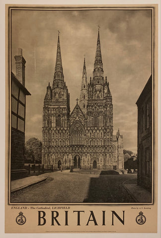 Link to Britain: "England - The Cathedral, Lichfield ✓Great Britain, C. 1950 Product