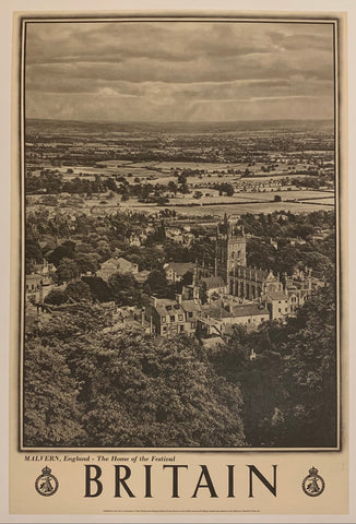 Link to Britain: "Malvern, England - The Home of the Festival"✓Great Britain, C. 1950 Product