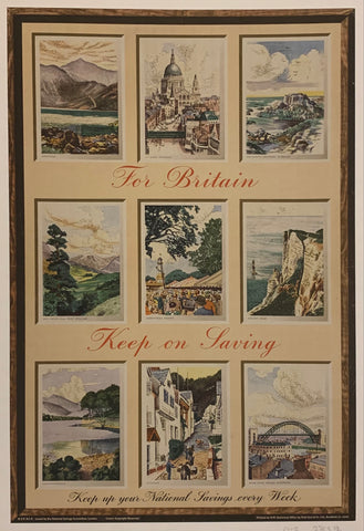 Link to For Britain Keep on Saving "Keep up your National Savings Every Week"✓Great Britain, C. 1945 Product