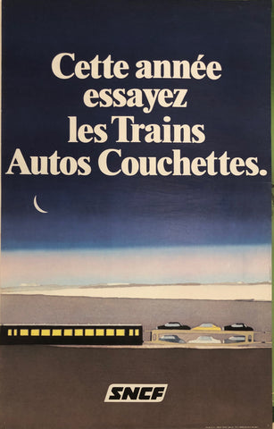 Link to SNCF: Cette annee essayez les Trains Autos Couchettes PosterFrance, 1967 Product