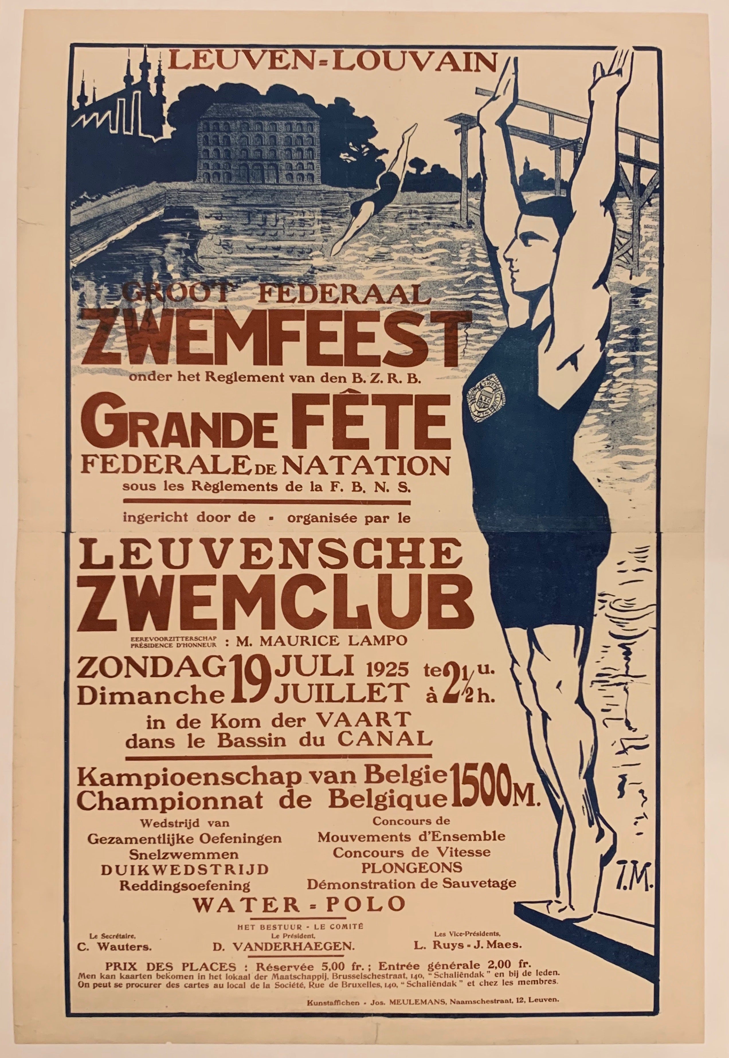 Zwemfeest Grande Fete Poster