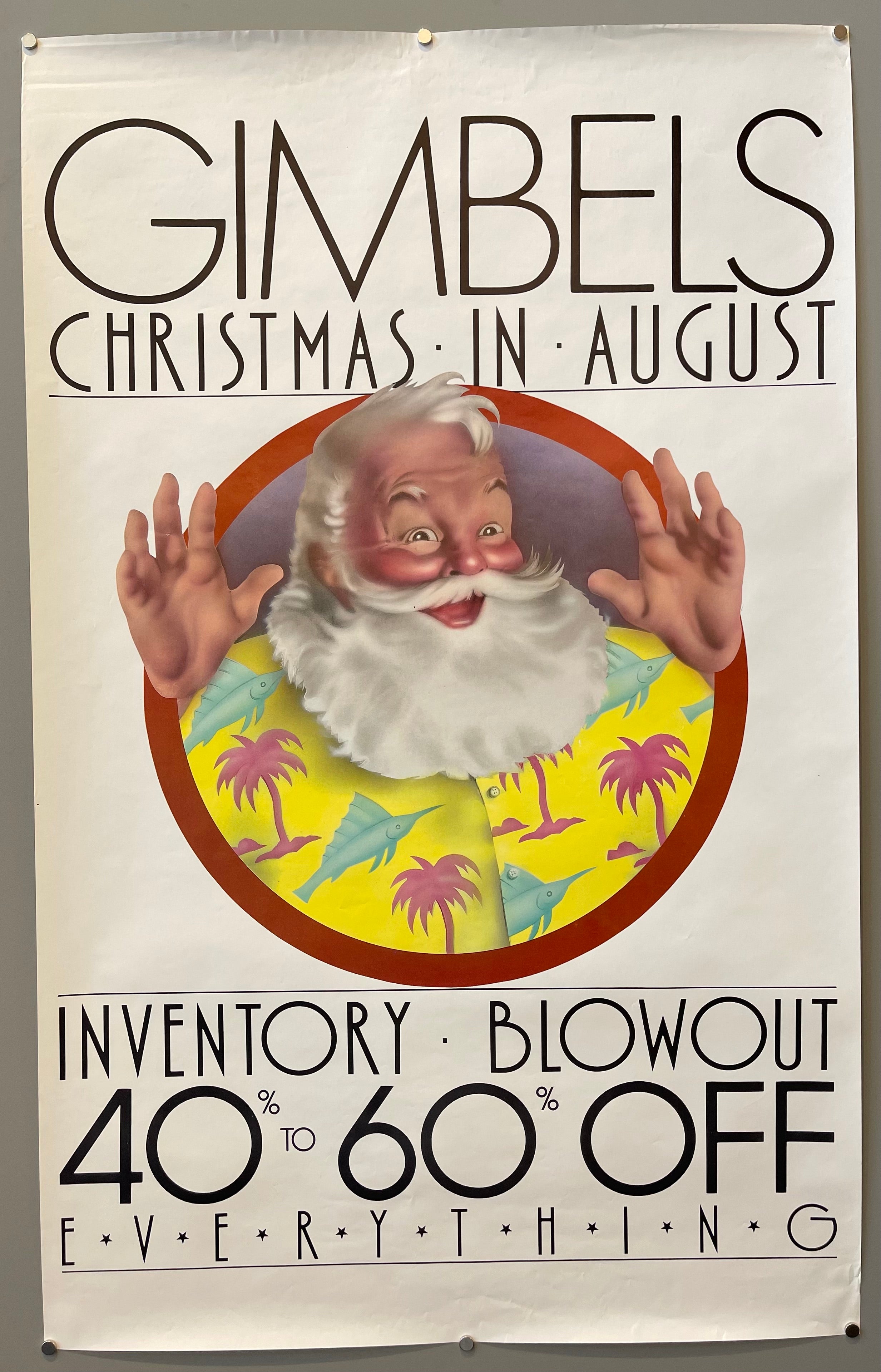 poster of Santa in a Hawaiian shirt