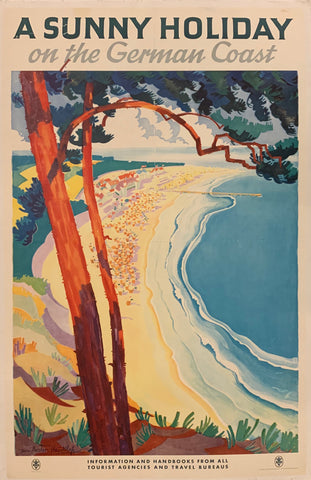 Link to  A Sunny Holiday on the German Coast Poster ✓Germany, c. 1935  Product