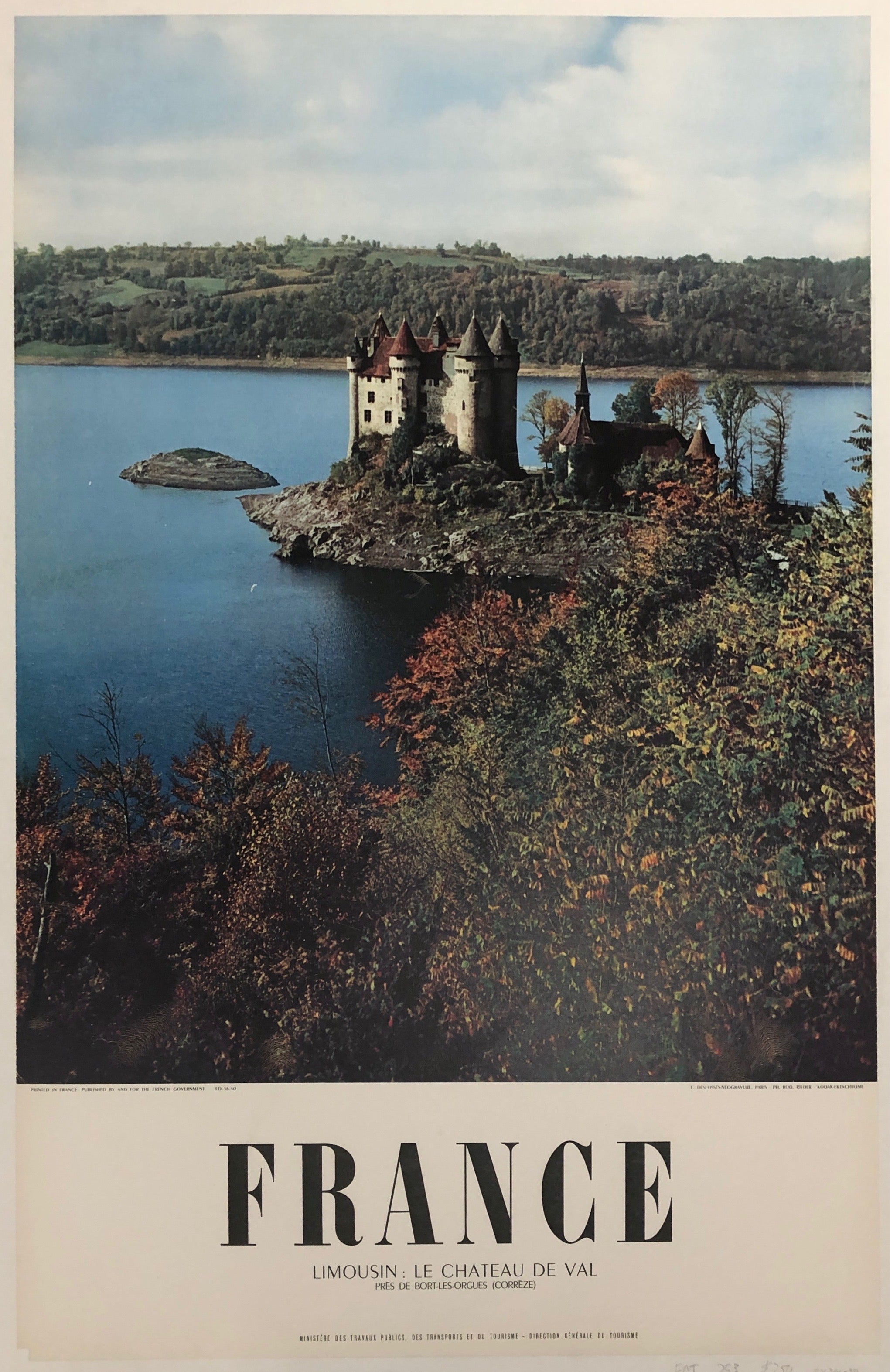 France, Limousin: Le Chateau De Val Travel Poster ✓