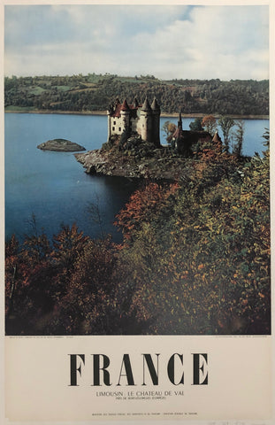 Link to France, Limousin: Le Chateau De Val Travel Poster ✓France, c. 1960 Product