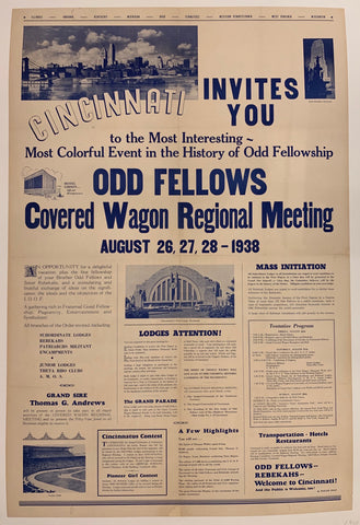 Link to Covered Wagon Regional Meeting Poster ✓United States, 1938 Product
