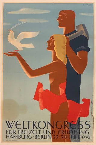 Link to  Weltkongress Poster ✓Germany, 1936  Product