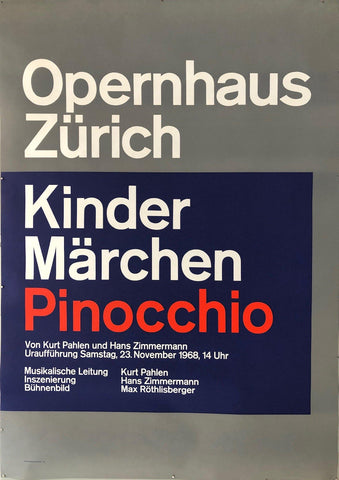 Link to  Opernhaus Zürich "Kinder Marchen Pinocchio"Switzerland, 1960  Product