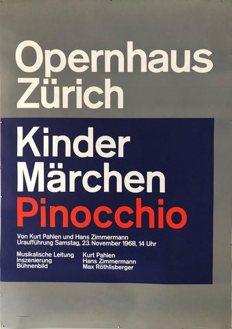 Link to Opernhaus Zürich "Kinder Marchen Pinocchio"Switzerland, 1960 Product