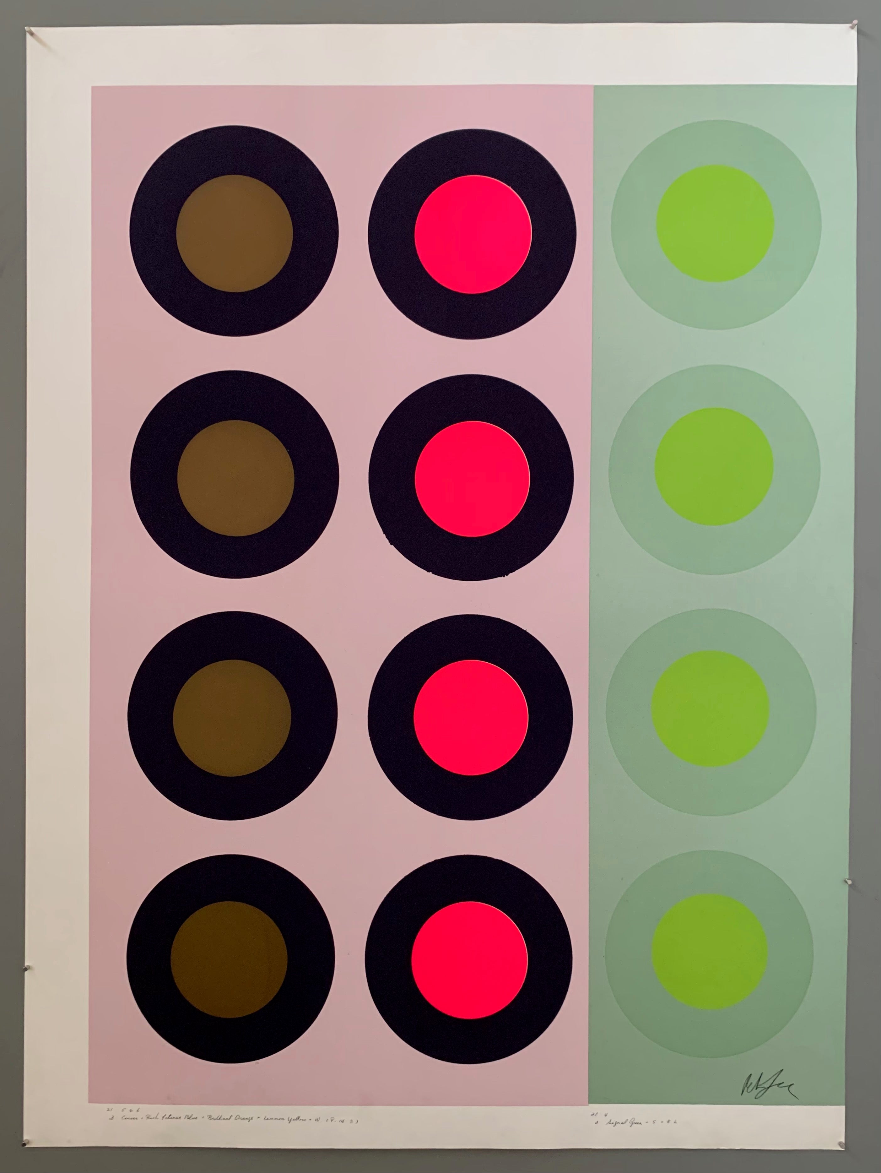 Three rows of targets