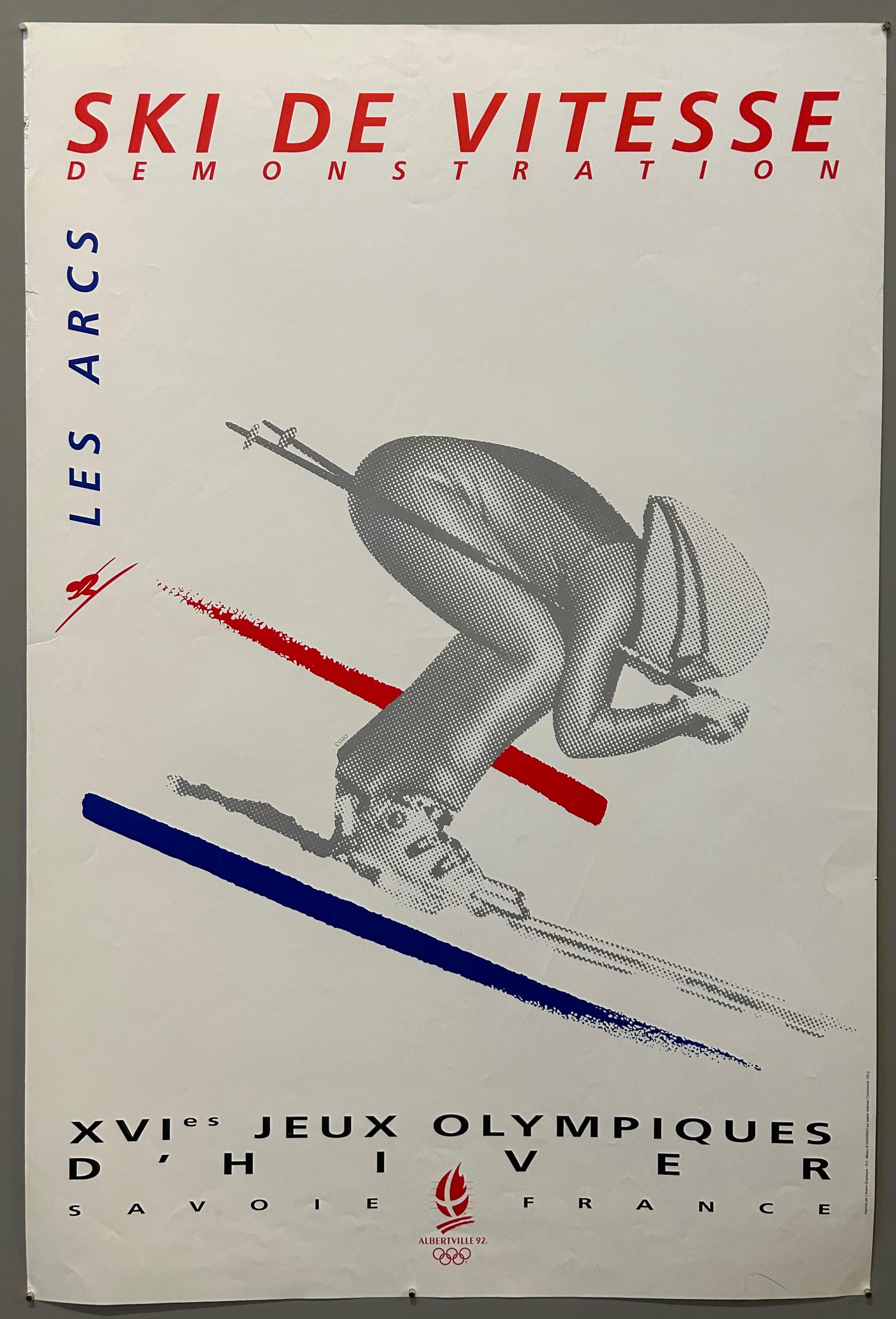 Speed Skiing XVI Jeux Olympiques Poster