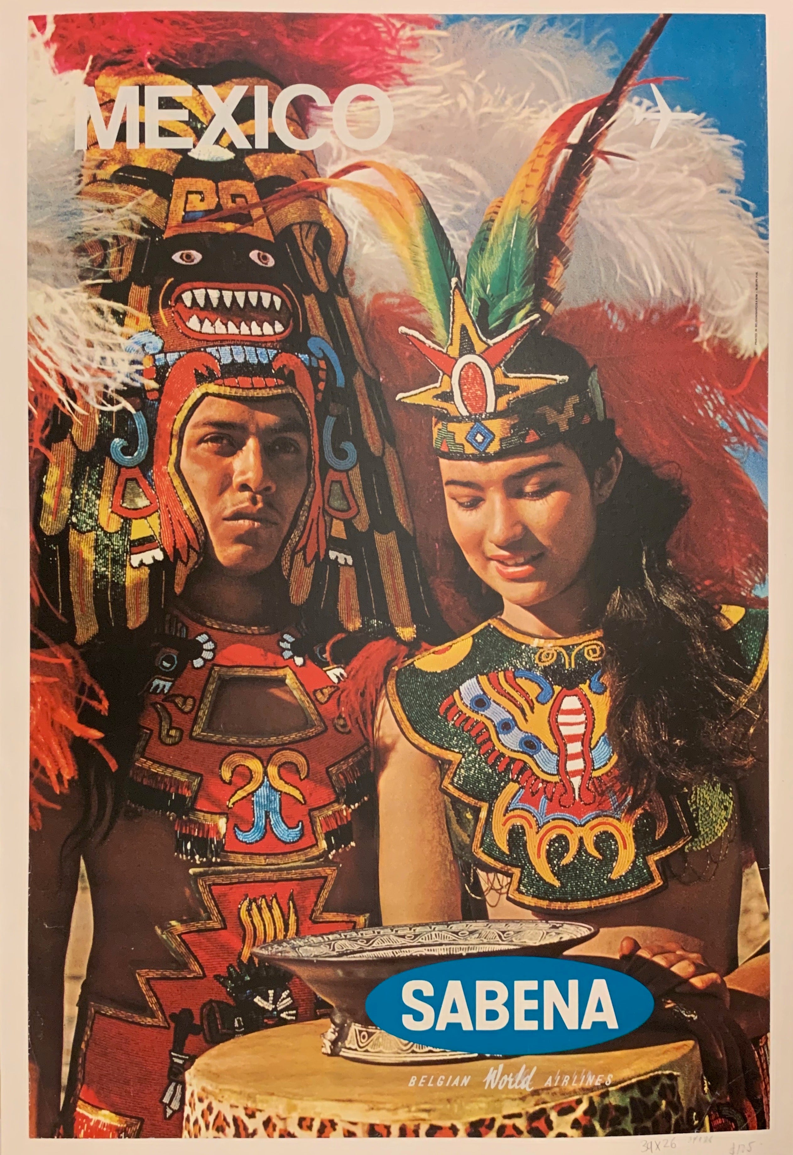 Mexico Sabena Travel Poster ✓