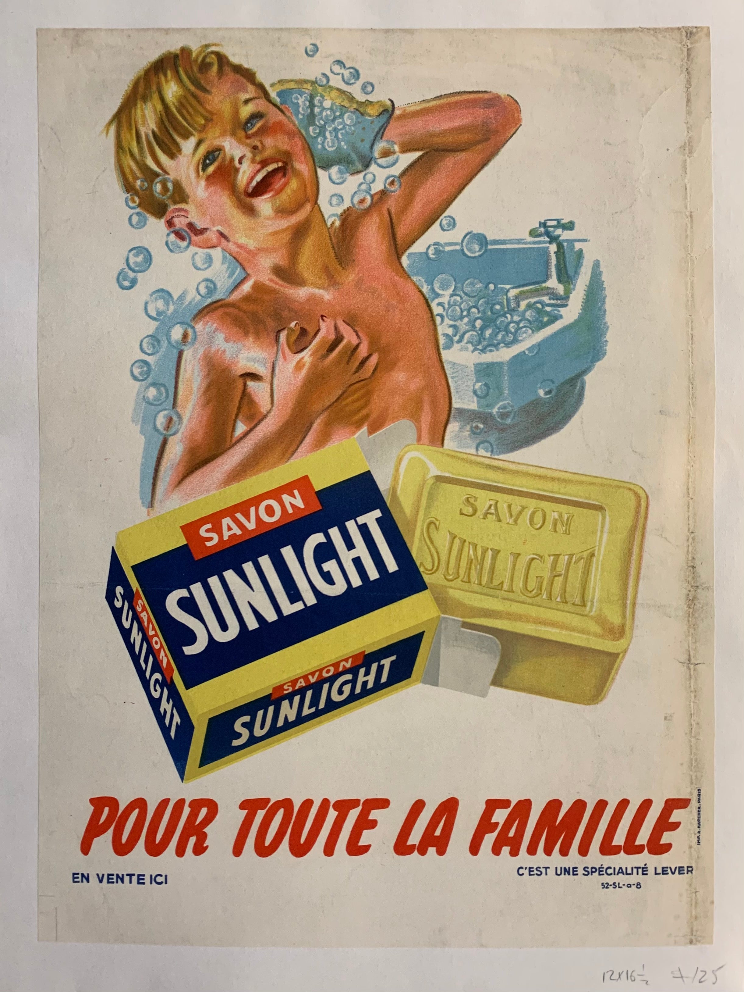 Poster advertising a bar of soap