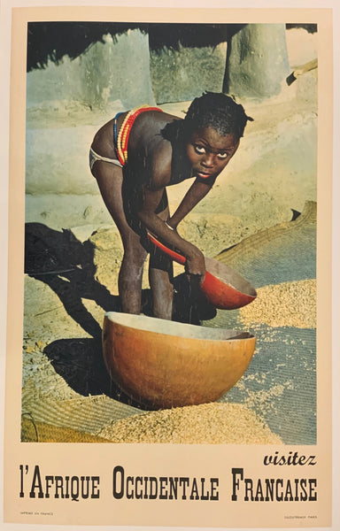 AFRIQUE OCCIDENTALE FRANÇAISE ポスター Afrique Occidentale Air France (1952) - Original Vintage Poster