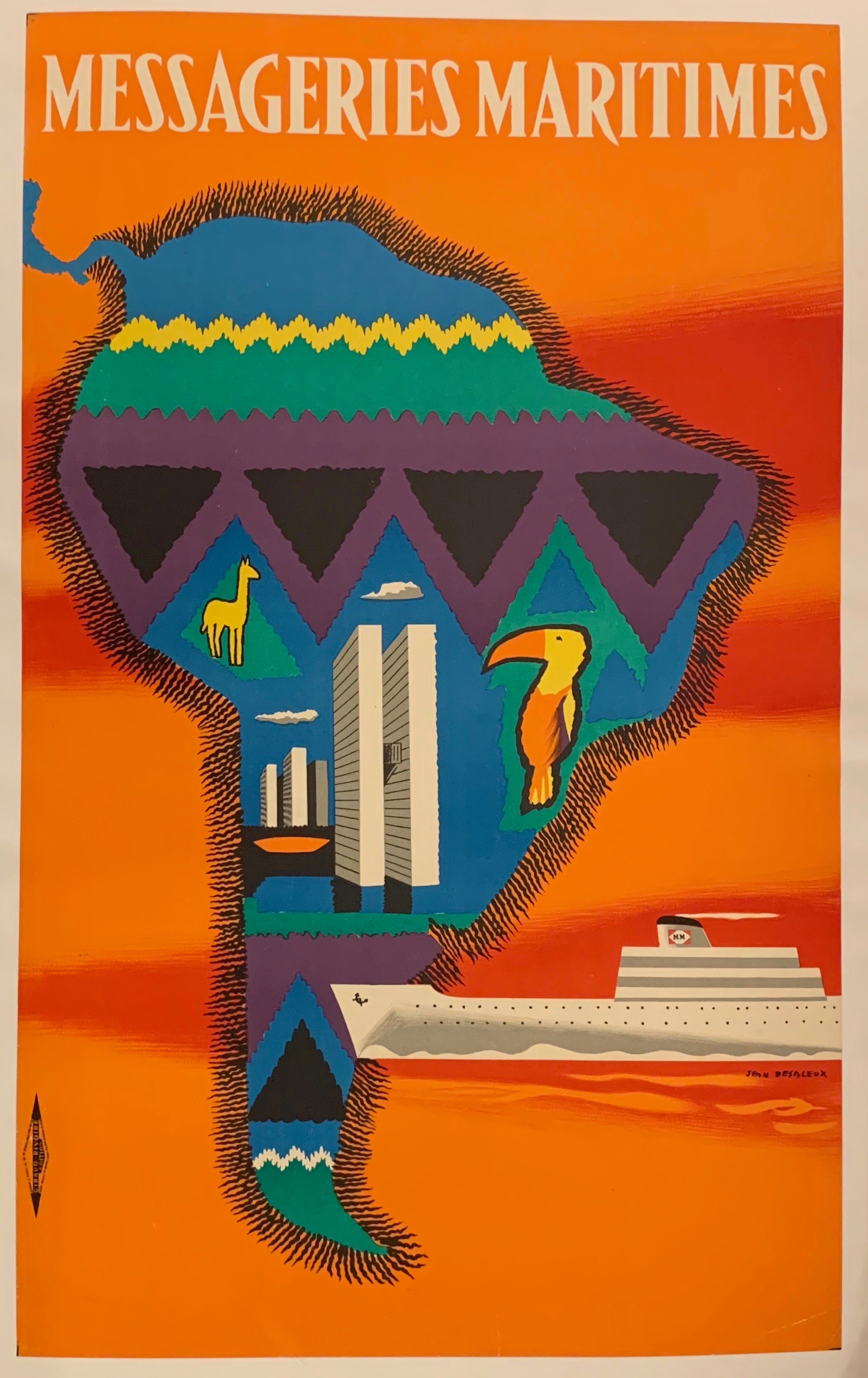 Messageries Maritimes Travel Poster ✓