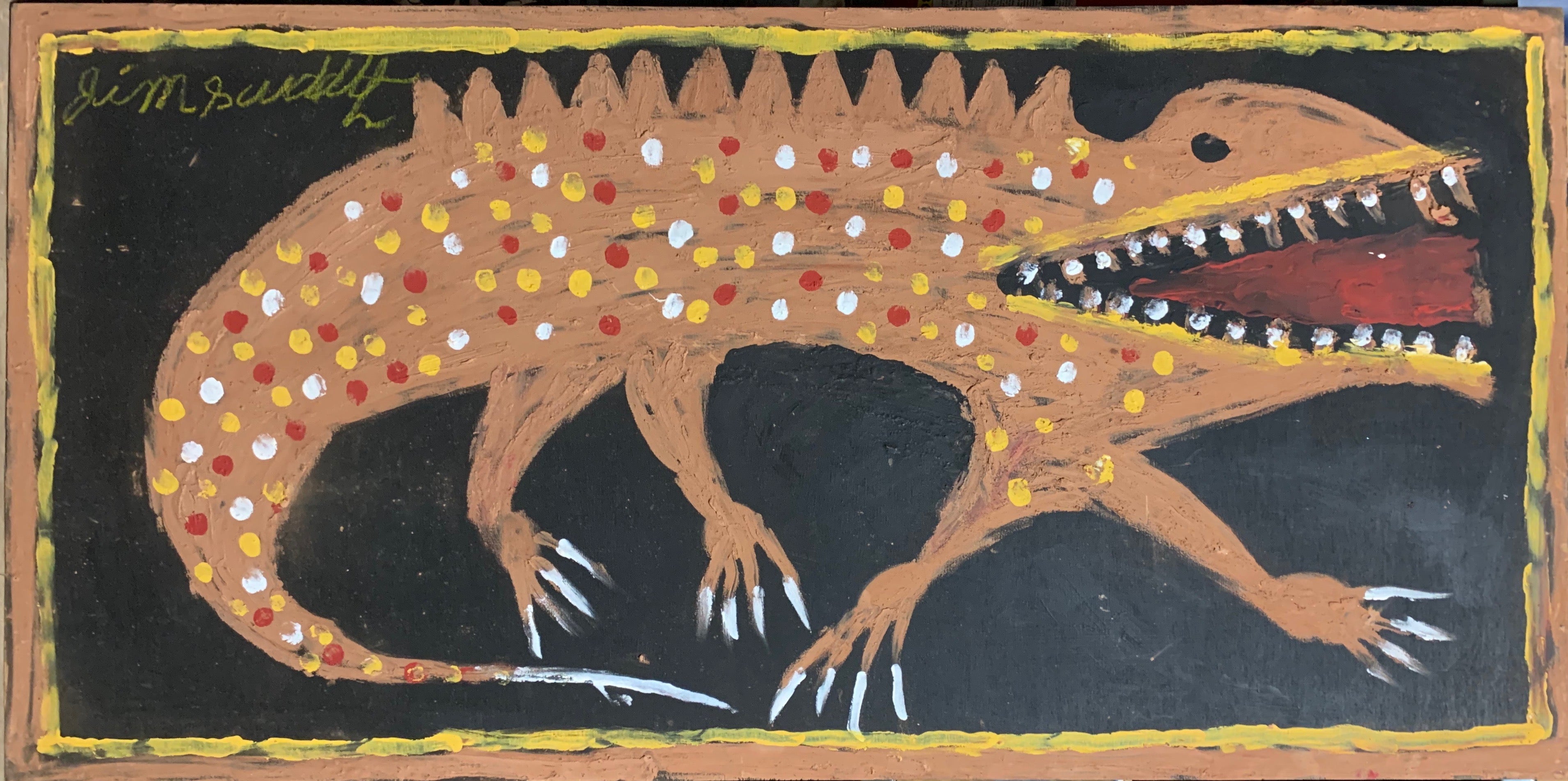 Hungry Salamander #21, Jimmie Lee Sudduth Painting