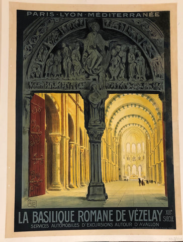 Link to La Basilique Romane De Vezelay Travel Poster ✓France, c. 1930 Product