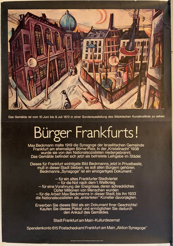 Link to  Burger Frankfurts Max Beckmann PosterGermany, 1972  Product
