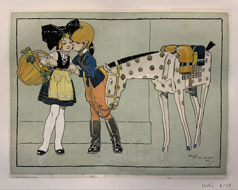 Link to  Cartoon Soldier With Lady PosterFrance, 1915  Product