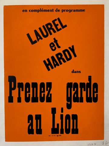 Link to  Laurel et Hardy PosterFrance, 1933  Product