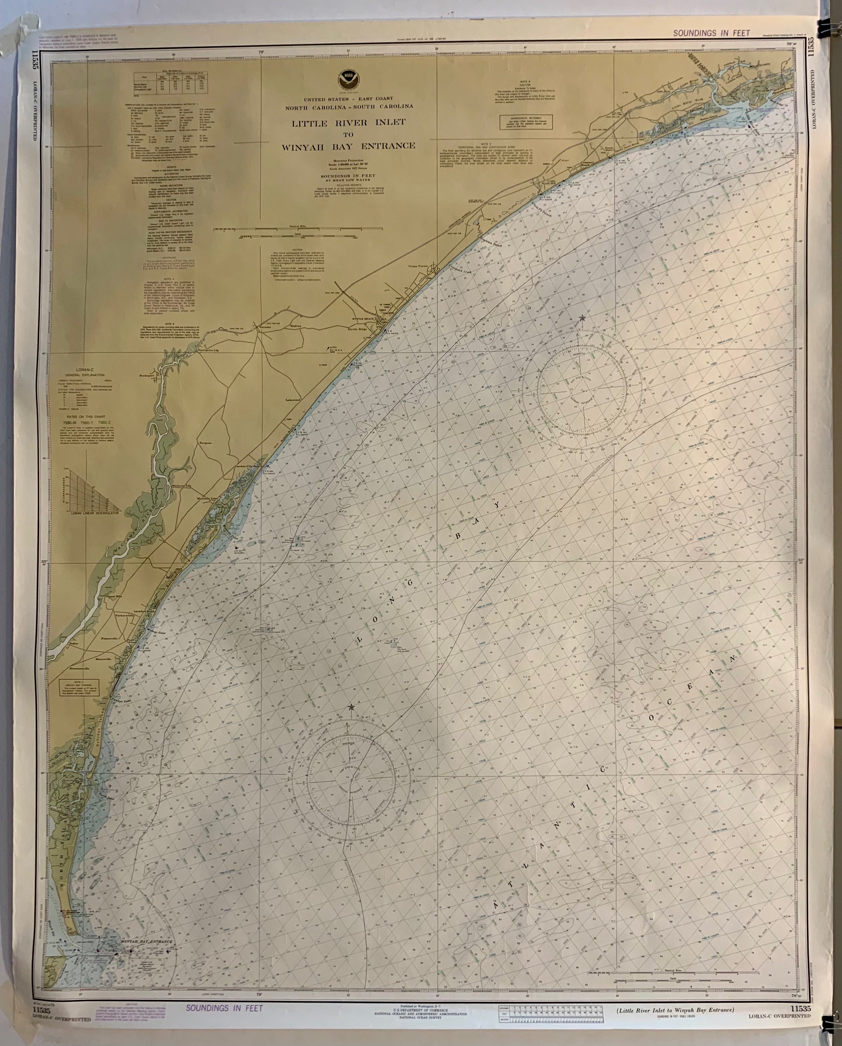 NOAA Little River Inlet to Winyah Bay Entrance Map