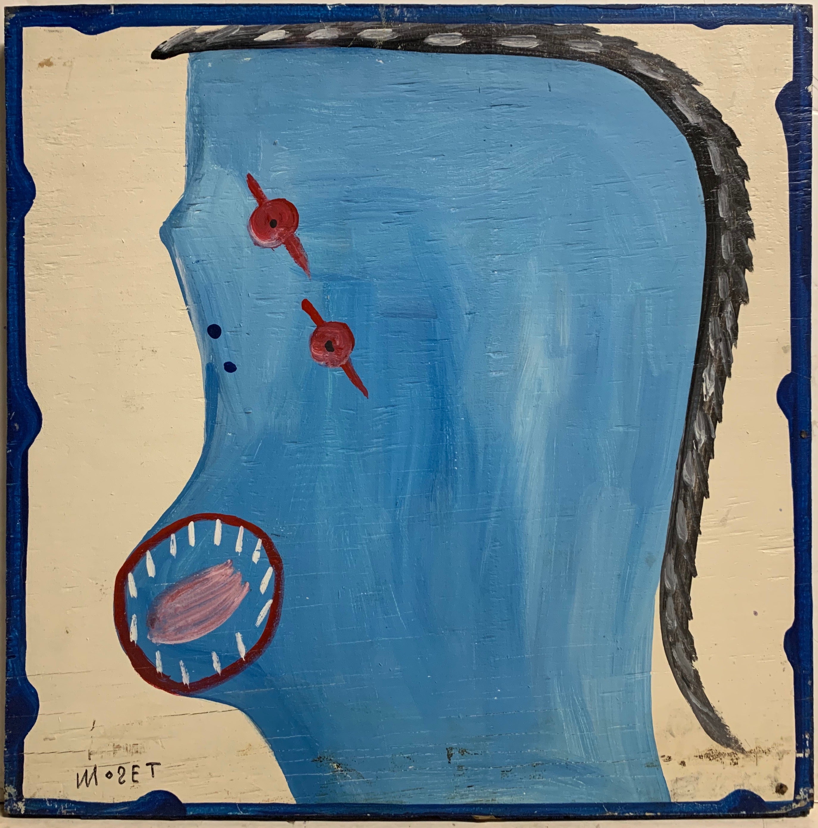 Blue and Red Self Portrait Mose Tolliver Painting