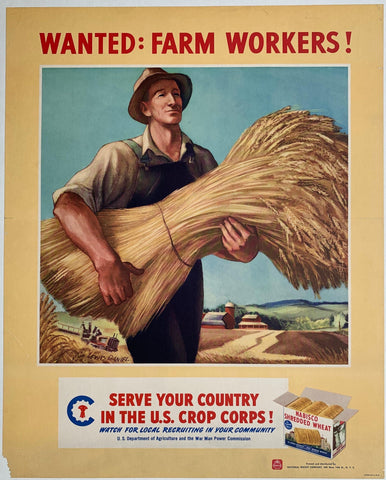 Link to  Wanted: Farm Workers! "Serve your Country in the U.S. Crop Corps!"USA, C. 1946  Product