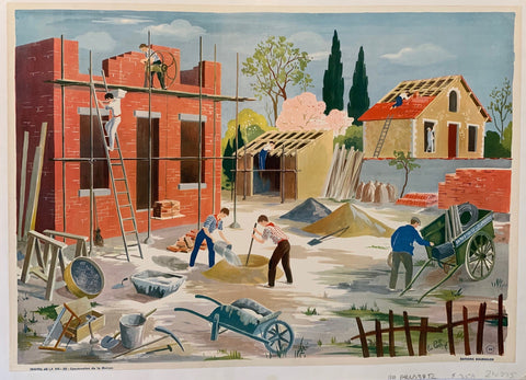 Link to Images de la Vie, Construction de la Maison PosterFrance, c. 1950 Product