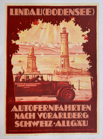 Link to Lindau (Bodensee) - Autofernfahrten Nach Vorarlberg Schweilz AllgauHans Merz c.1925 Product