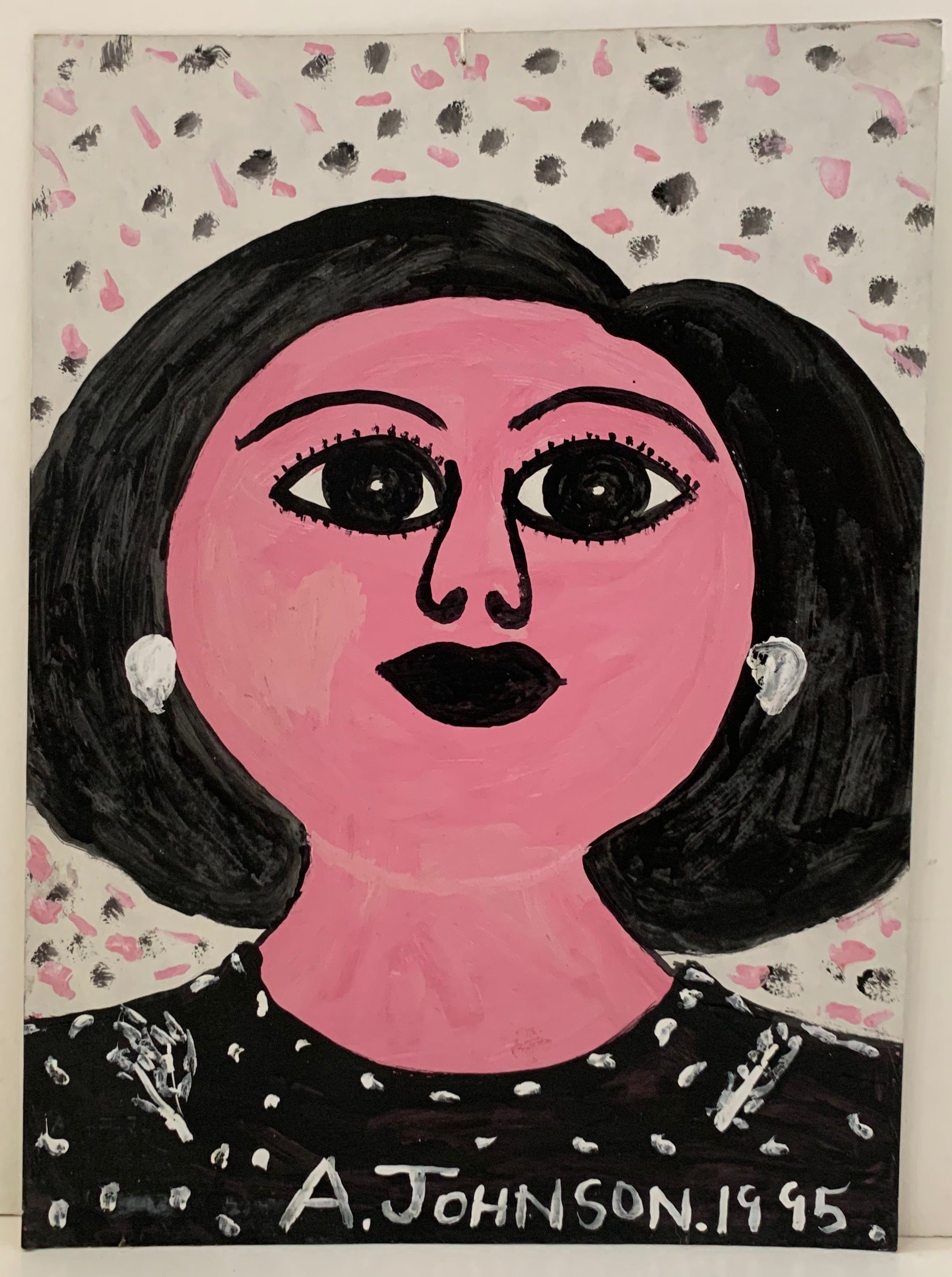 Pink Woman in Floral Anderson Johnson Painting