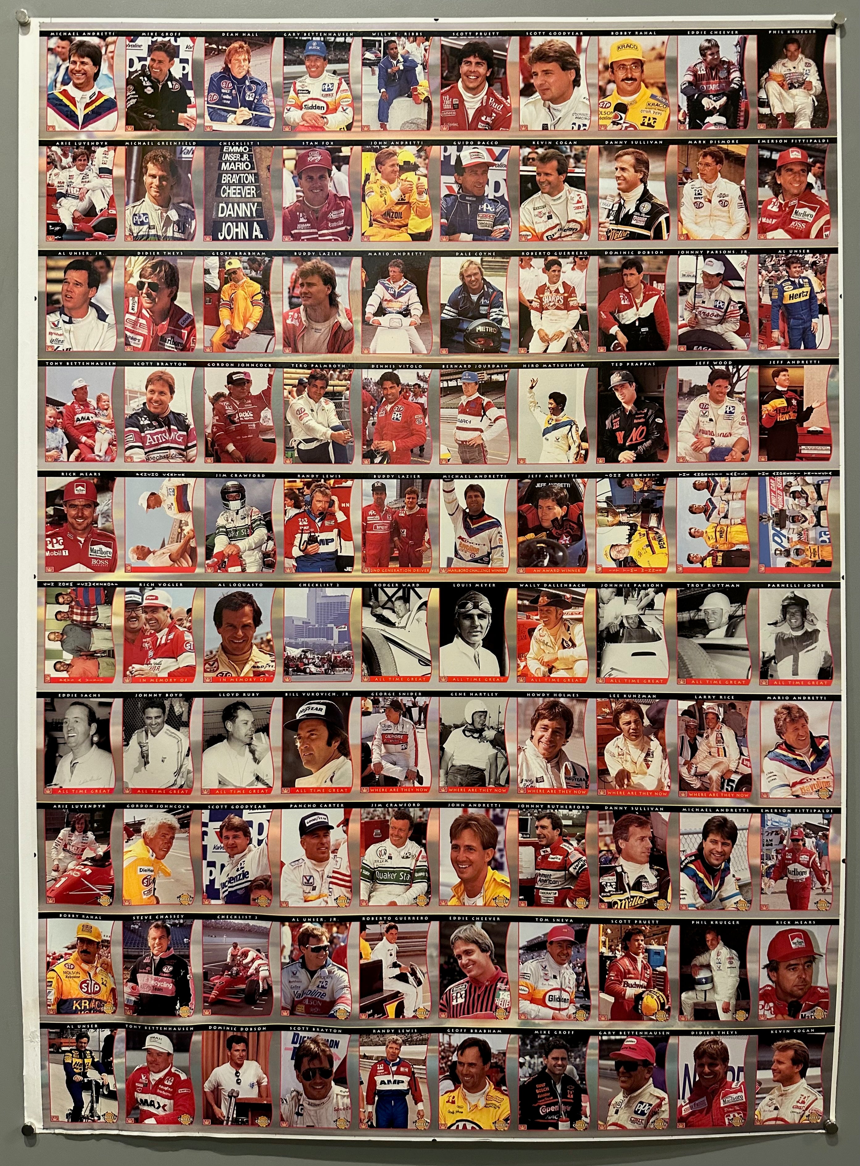 1992 Uncut Indy Car World Series Sheet