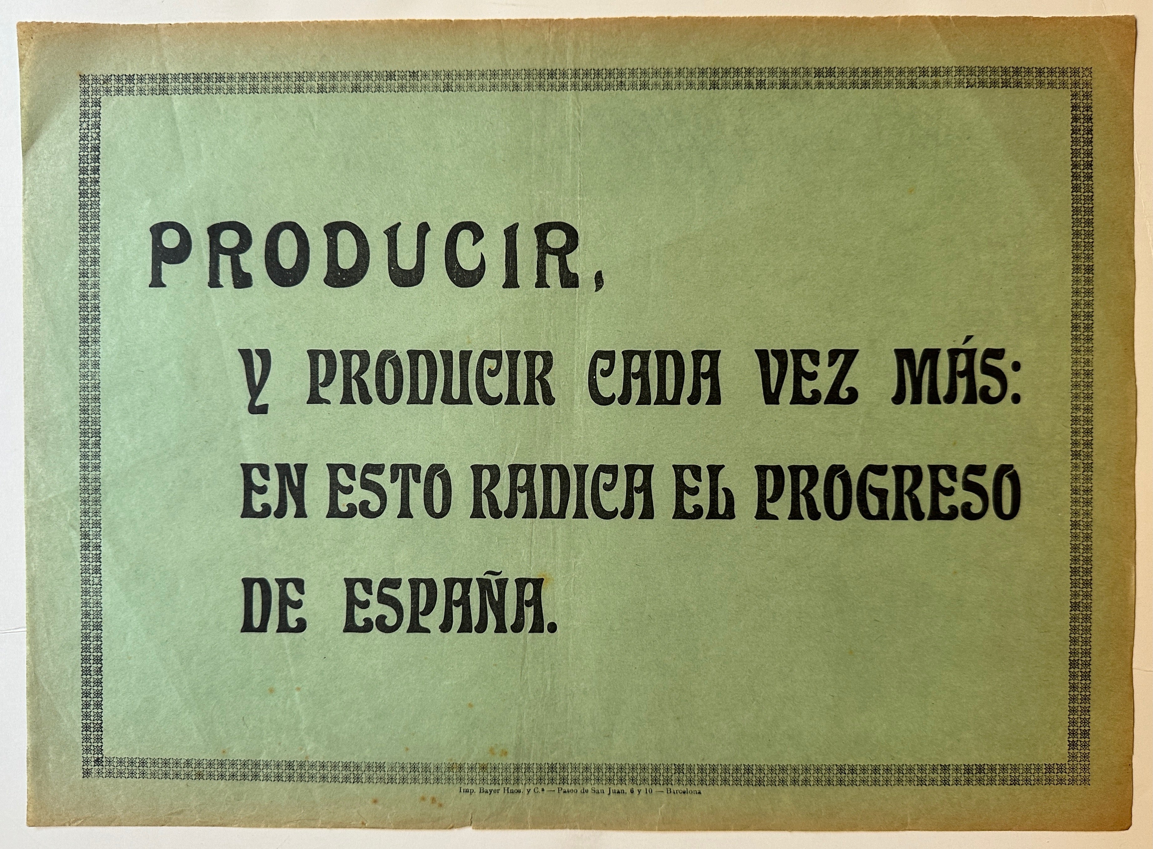 12.5x17.5 spanish civil war era poster promoting isolationist ideology and purchase of national goods, propaganda