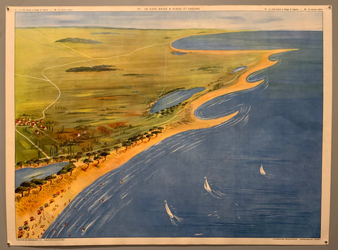 Link to La Cote Basse a Plage et Lagune & Le Marais Salant (Double-sided)circa 1950 Product