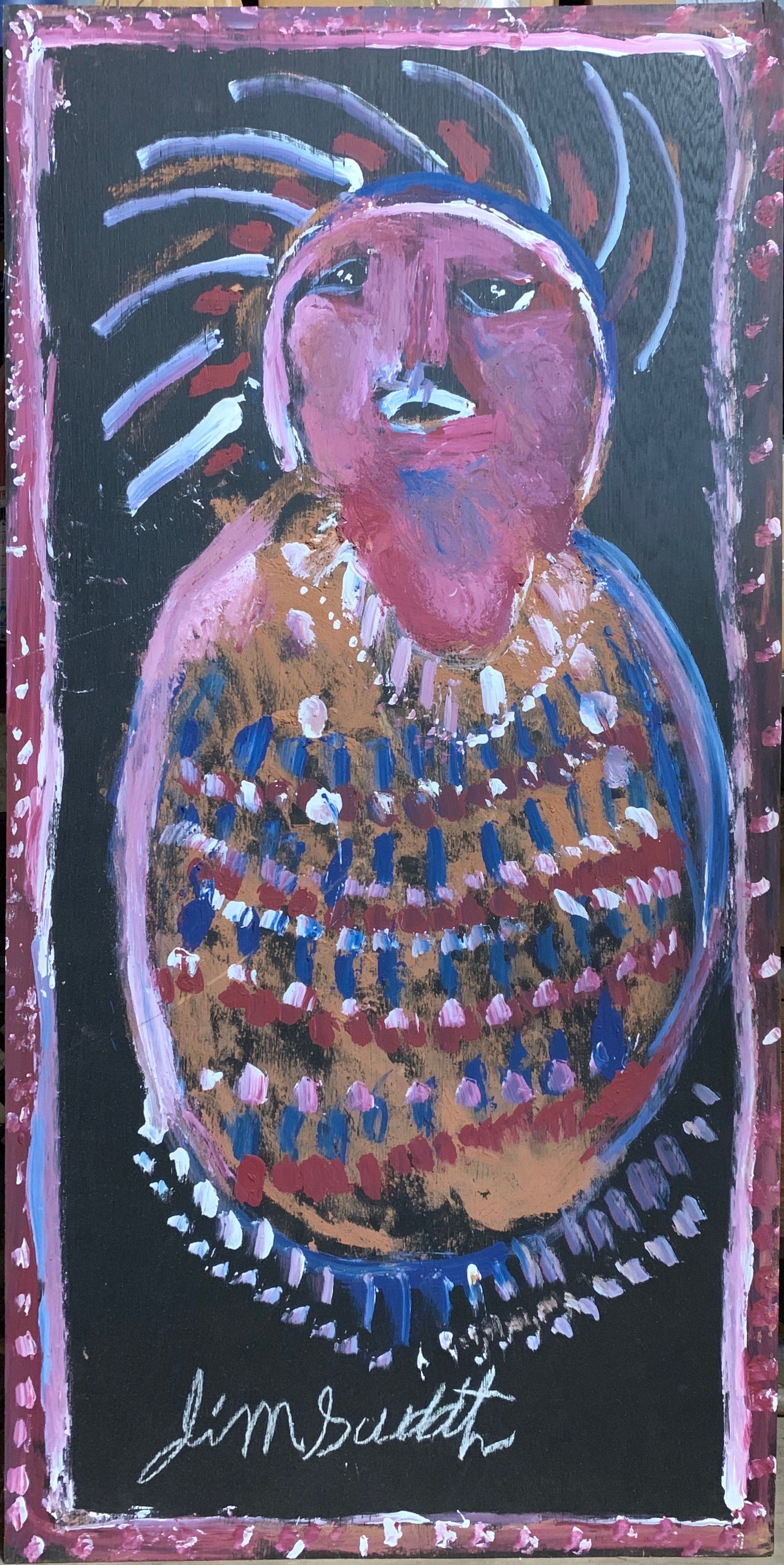 Purple Chief #22, Jimmie Lee Sudduth Painting