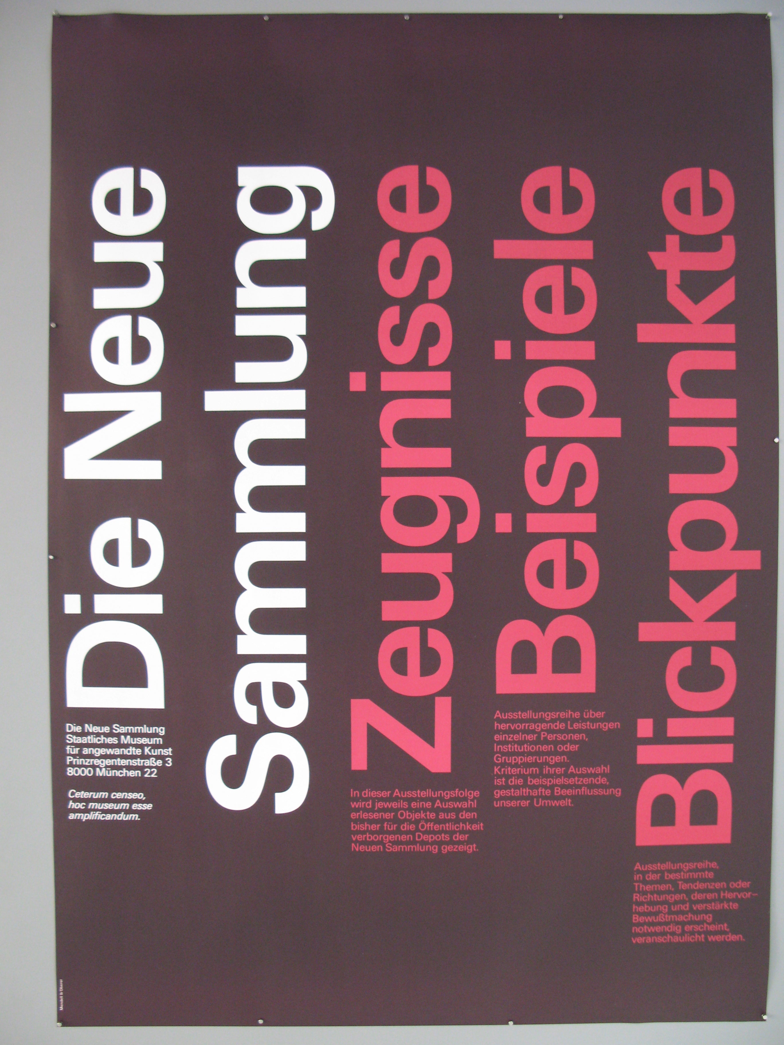 Die Neue Sammlung Poster