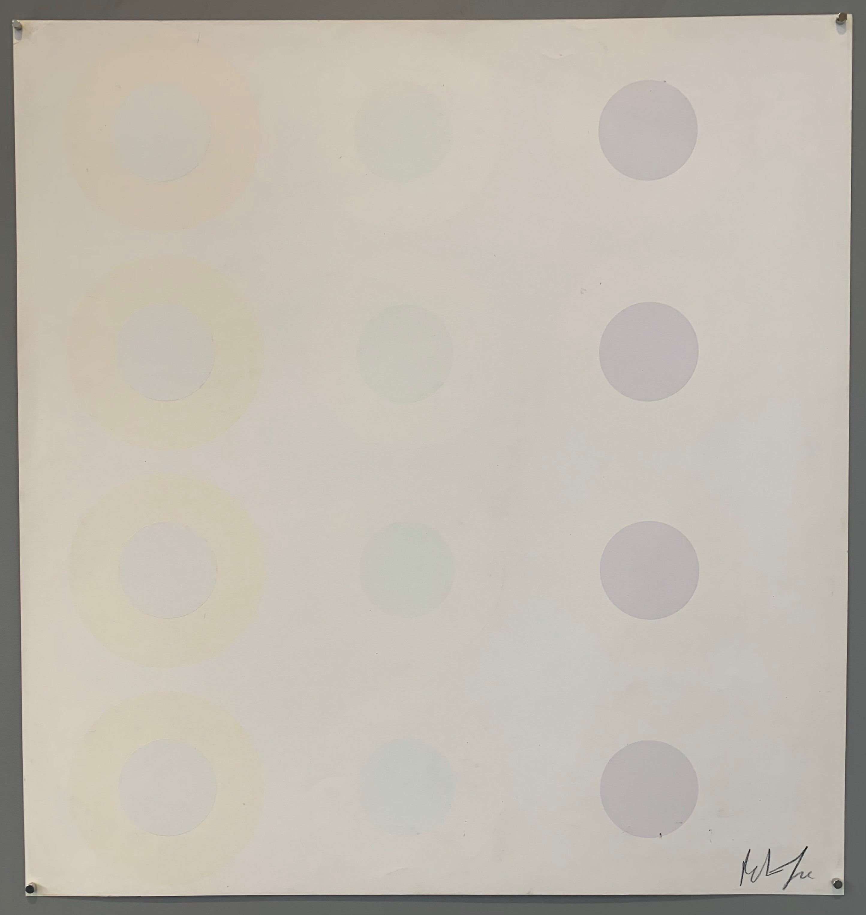 Three rows of white targets