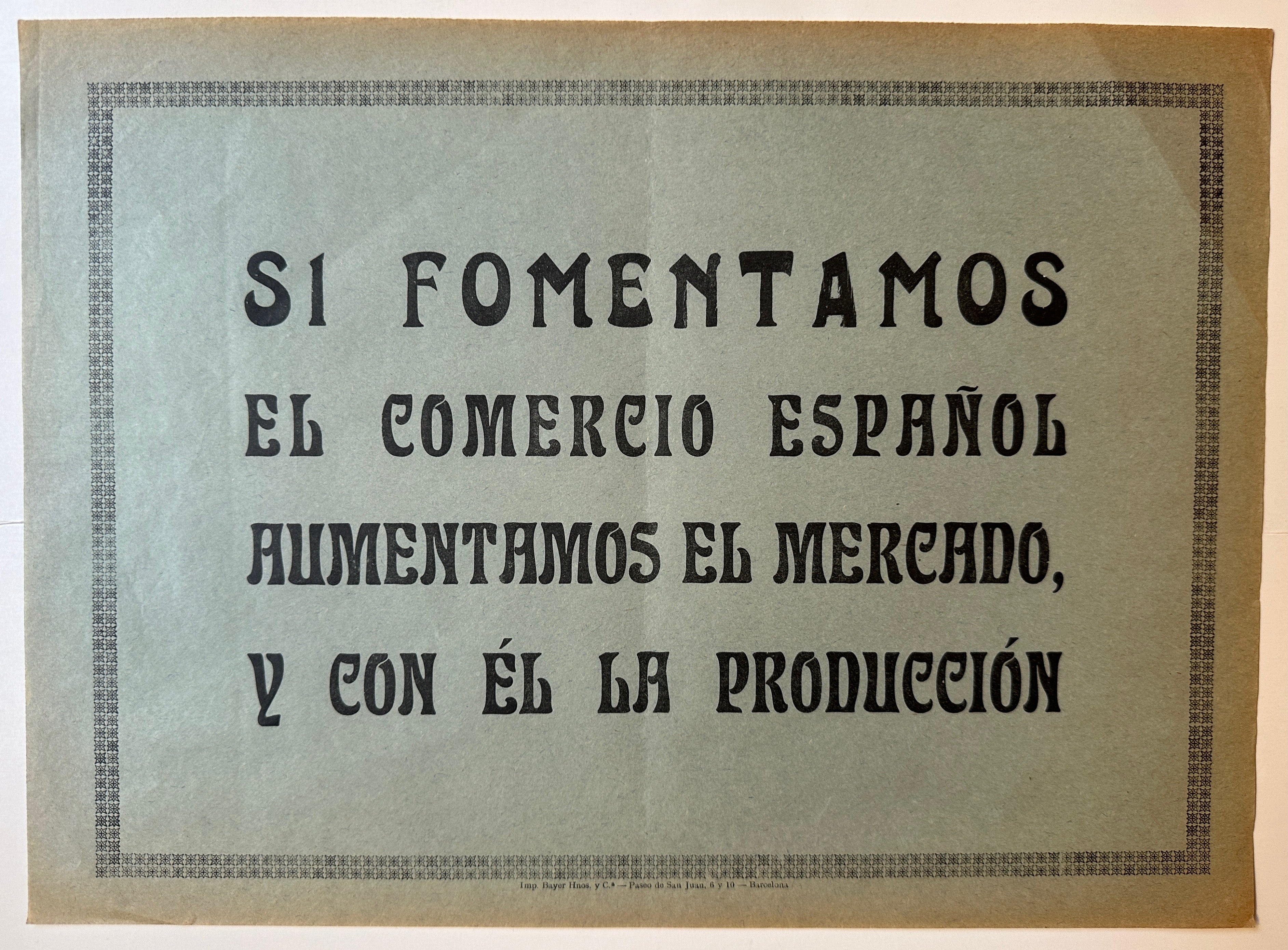 12.5x17.5 spanish civil war era poster promoting isolationist ideology and purchase of national goods, propaganda