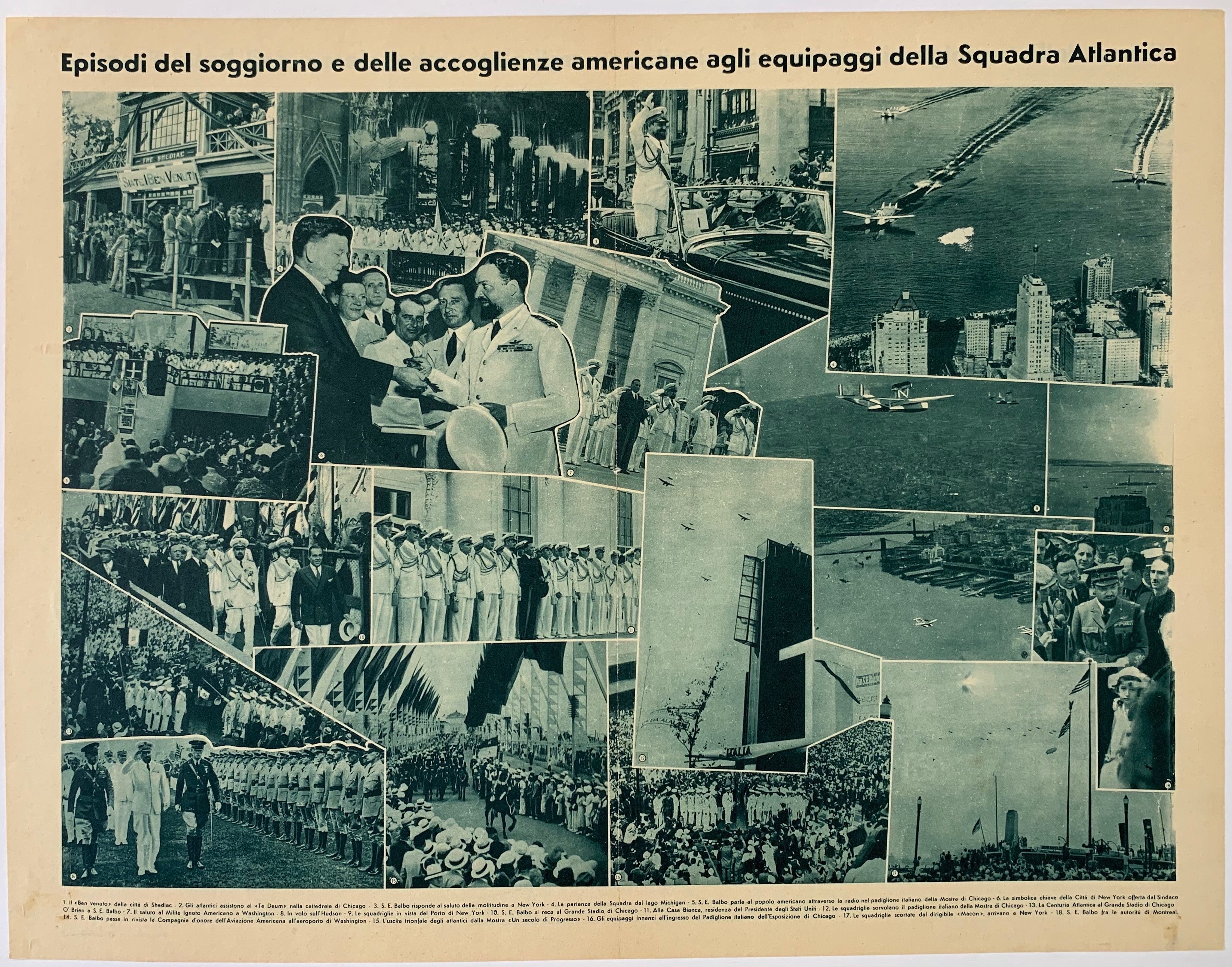Episodi del soggiorno e delle accoglienze americane agli equipaggi della Squadra Atlantica