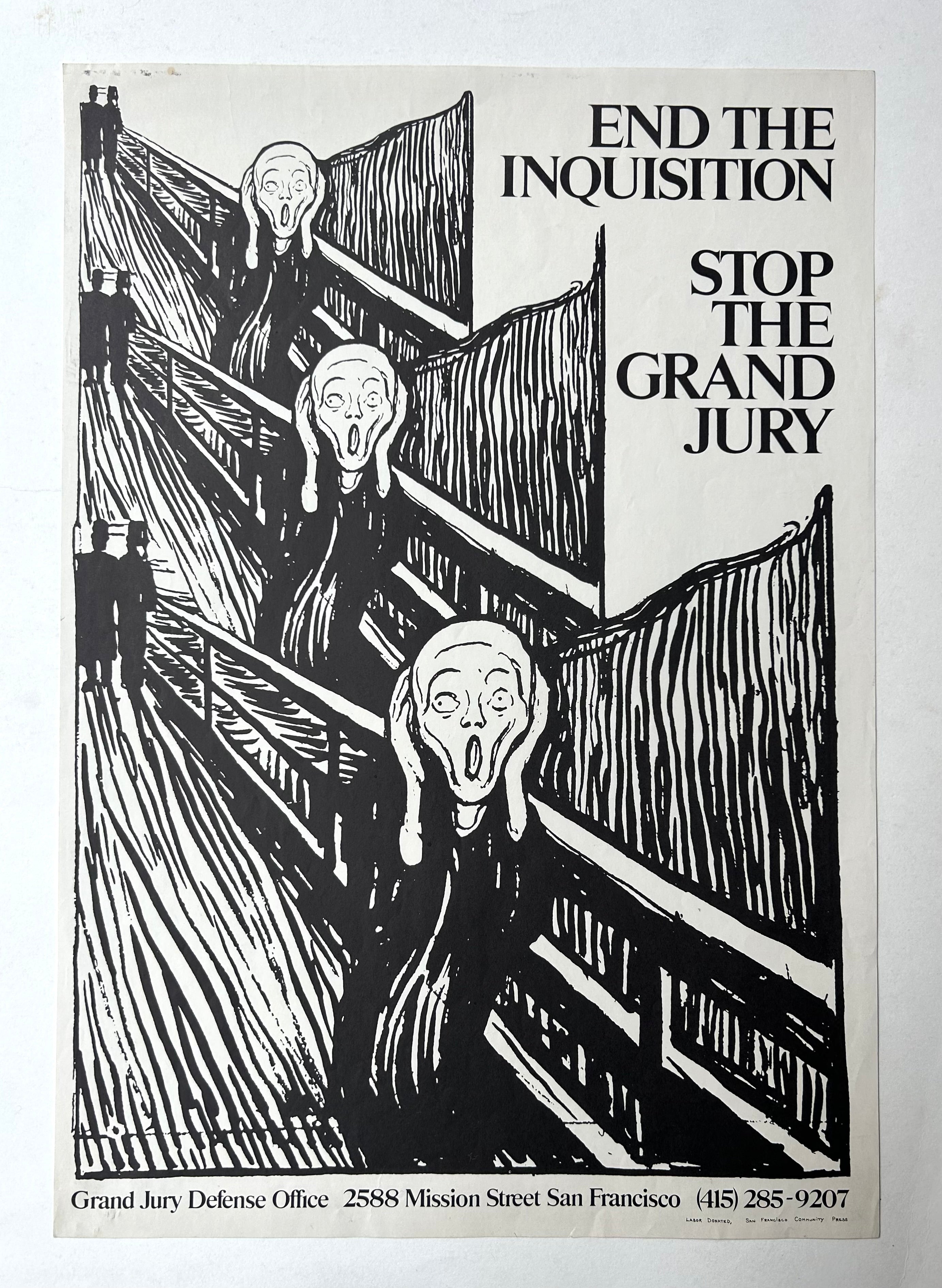 End the Inquisition Stop the Grand Jury Poster