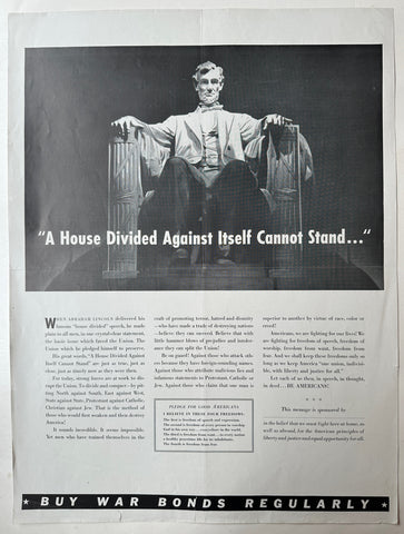 Link to  Abraham Lincoln Buy War Bonds Regularly PosterUSA 1942  Product